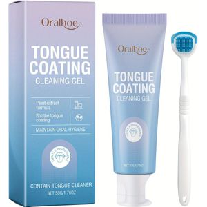 Complete Tongreinigingsset - Tonschraper & Gel Set voor Slechte Adem, Dagelijkse Mondverzorging, Plaque Verwijderen en Zachte Reiniging van de Tong bij Volwassenen (Voor/Na Resultaten)