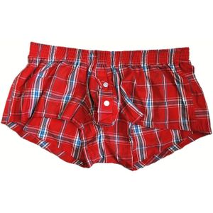 1 stuk Heren Boxershorts - 100% Katoenen Slim-Fit met Drukknoopsluitingssysteem en Rood-Witte Blauwe (Roze/Bl