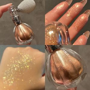 4 Kleuren Pompoen Glow Poeder, Fijne Glitter Spray, Oogschaduw Contouring, Parel Fijne Glitter, Natuurlijke Verlichting voor Lichaam en Gezicht, Langdurige Radianc