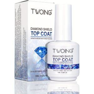 Diamond Shine No-Wipe Gel – 15ml /LED Soak-Off, Hoge Glans, Langdurig, Krassenbestendig, Kristalheldere Afwerking, Professionele Nagelkunst Sealer voor Salon & DIY Manicure