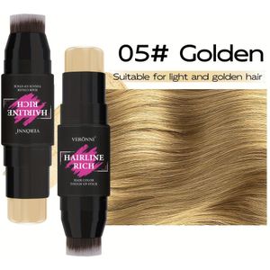 5-kleur 2-in-1 Tijdelijke Haarverfpen met Borstel - Snel bedekken Wit en Grijs Haar, Waterdichte Touch-Up Stick voor Uiterlijk, Unisex Haarverf Paste