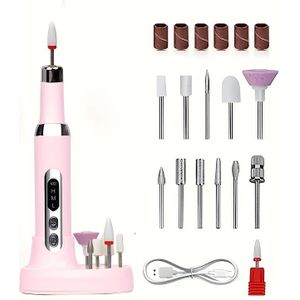 Professionele Elektrische Nagelboormachine met Boorbits & Schuurbanden, Draadloze Elektrische Nagelvijl voor Acrylgelnagels, Manicure en Pedicureset voor Slijpen Polijsten Trimmen