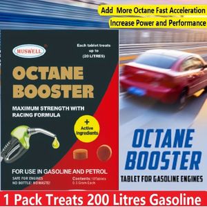 Een Booster voor Benzine/Motorbrandstof Motoren - Maximale Kracht & , Verhoogt Octaan & Versnelling, Vermindert Slijtage & Emissie, Houdt Brandstof Fris, Gemakkelijk te Gebruiken