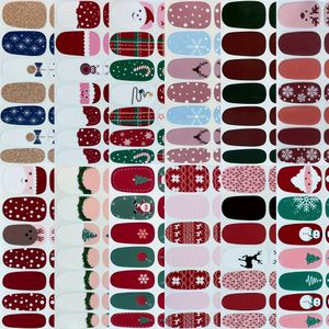 12-delige Kerst Nagelstickerset met Kerstman, , Rendier, en Snoep in Rood & Groen Klassieke Mix - Makkelijk aan te Brengen Decals met Cuticle Pusher