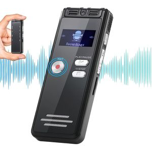 Nieuwe 64GB Digitale Stemopname met MP3 Afspelen, 4552 Uren Audio-opname Apparaat, HD Dubbele Microfoon Opname Apparaat voor -B Herhaling, MP3 Speler, Wachtwoorden, 64GB TF Kaart Inbegrepen