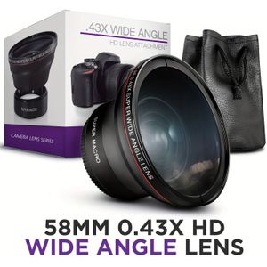 LiGinn 0,43x HD AF Super Breed Hoek Lens met ingebouwde Macro - , , Optische - Compatibel met Canon Montage Camera's (49mm/52mm/58mm Adapter)