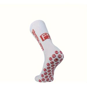 1 paar voetbalsokken voor heren - Anti-slip grip, ademende & vochtafvoerende atletische sokken met rood-oranje accenten voor voetbaltraining, vrijetijdskleding - sportsokken, zweetbestendig