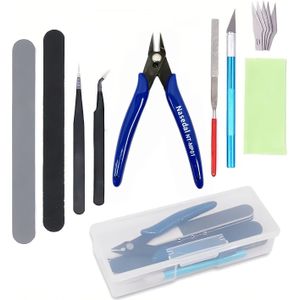 TEMU 9-delige modelbouw basis doe-het-zelf gereedschapsset - roestvrij staal, voor hobby modelbouw, hobby en repareren, inclusief schaar, pincet en meer, modelbouw sets