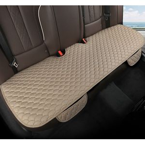 1pc Linen Car Seat Cover, Universal Fit Rear Backseat Cushion, Non-slip, No-bind, , Comfortable, For All , Vehicle Interior Accessory