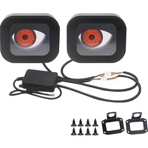 1 Set Motorfiets Stuur LED Licht Duivelsoog Sfeer Decoratief Licht met Beugel Zwarte Schaal Accessoires Licht, Geen Batterij Nodig