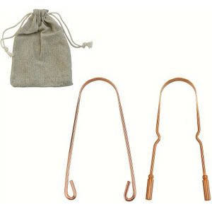 2 stuks Koperen Tongschraper - Zachte Mondverzorging voor een Frisse Adem, Makkelijk te Gebruiken Tongschoonmaker