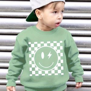 Jongens' Herfst- en Wintermode Fleecegevoerde Hoodie met Creatief Printpatroon Casual Lange Mouwen Trui