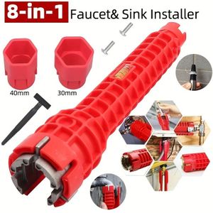 1pc Multi-functional Basin Wrench, Pp Material, Waterproof Grip, Universal Sink And Bathroom Plumbing Tool For Faucet And Valve Installation And Repair