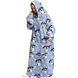 1pc Oversized Deken Hoodie, Sherpa Fleece Hooded Deken Voor Vrouwen, Ultra Zachte Warme Draagbare Deken Sweatshirt Vrouwen Mannen Volwassene, Cadeau Voor Dames, Halloween Decor