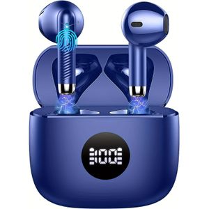 J53 Wireless 5.3 Earphones 2024 Model With Display, Low Bass Stereo, In Ear Noise Cancelling Microphone, 40 Hour Mini Protective Case Sports Earphones Suitable For Ios
