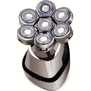 CHIN Ultieme Draadloze Hoofdscheerapparaat voor Mannen - USB Oplaadbaar, Nat/ Scheermes met Roterende Bladen, LED Licht & Reisvergrendeling - Perfect Vaderdagcadeau