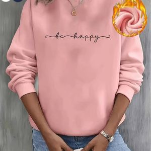 Warm en Comfortabel, Meerdere Kleuren, Lange Mouwen, Stijlvol Engels Print Design, Losvallende Ronde Hals Dames Trui voor Alle Seizoenen