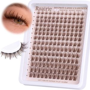 168 stuks Natuurlijke Bruine Wimperclusters - 8-16mm Volume Lashes met C/C