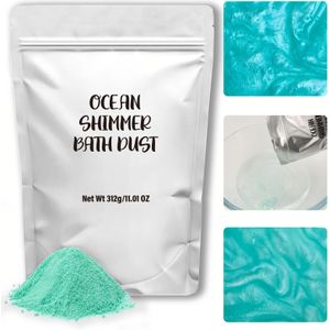312g 11.01oz Verpakking Blauwe Oceaan Flash Badpoeder Handgemaakt Geurig Baddoek voor Mannen en Vrouwen Super Schuimend Luxe Cadeaus Kerstmis Valentijnsdag Halloween Geschenk