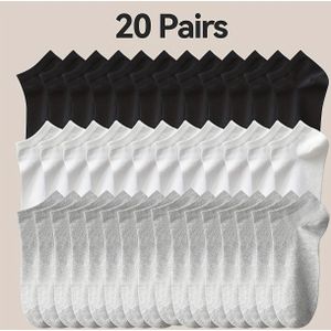 10/20 Paar Heren -Geur Zweetabsorberende Ademende Korte Kleuren All Season Sportkatoenen Sokken