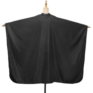 Professionele Zwarte Siliconen Kraag Haarkapsel Cape - Duurzaam Polyester Materiaal, Verstelbare Sluiting & Zoom, Perfect voor Thuis of in de Salon, Haarsnijcape