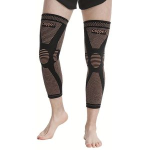 2 stuks Koperen Compressie Knie Mouwen - Ademend, Hoge Elasticiteit voor Sport, Fitness, Wandelen & Hardlopen | Antislip Ondersteuning, Nachtegaam, Volleybal