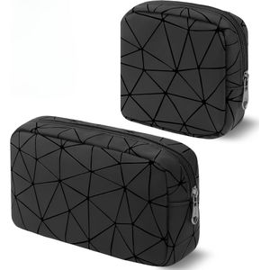 2 stuks Waterdichte Menstruatiezak, Sanitaire Maandverband Opbergtas, Zwarte Make-uptas, Tamponhouder voor Handtas, Etuisjes voor Handtas, Pad Tasje, Menstruatiepad Zakje, Cosmetica Set