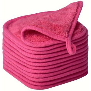 Set van 6/12 stuks, Zachte microvezel gezichtsreinigingsdoekjes, Make-up verwijderingsdoekjes met ophanglus, Zacht voor de huid, Wasbaar en herbruikbaar
