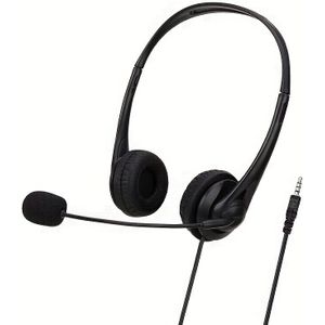 Bedrade headset met microfoon aan één kant - Professionele ruisonderdrukkende headset voor kantoorgebruik - 3,5 mm-aansluiting - Zwart