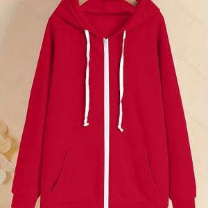 Effen Kleur Hoodie Sweatshirt voor Plus-Size Vrouwen in Europa en Amerika