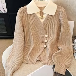Koreaans-stijl modieus vest voor dames, nieuwe luxe warme bovenkleding voor de herfst en winter.