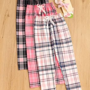 3-delige Pyjama-set Voor Meisjes Met Print Voor Lente En Herfst (vlamvertragend ) Lange Broek