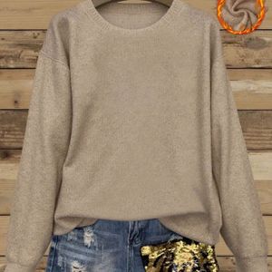 Dames Cozy Groene Trui - Lange Mouw Ronde Hals Pullover voor Herfst/Winter, Casual Kleur Trui voor Dagelijks & Formele Outfits, Cozy Trui voor Dames