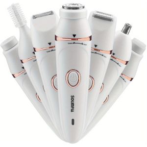 SOLIMPIA 7 in 1 Elektrische Haartrimmer Epilator, Roestvrijstalen Mes, USB Oplaadbare Lithiumbatterij, Lichaamshariër voor Benen, Oksels, Bikinilijn, Scheerapparaat voor Vrouwen