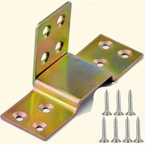A Set Of 4 Heavy-duty Brackets With Screws - Hardware Kit For Easy Assembly Of Bed Frames.