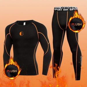 Herenset met warm ondergoed en fleece binnenkant, lange herfstbroek en top voor koud weer, geschikt voor , fitness, buiten skiën en bergbeklimmen