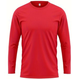 Heren Comfortabel Kleur T-shirt, Ademend Lang Mouw T-shirt, Trendy Casual Top Voor Dagelijks