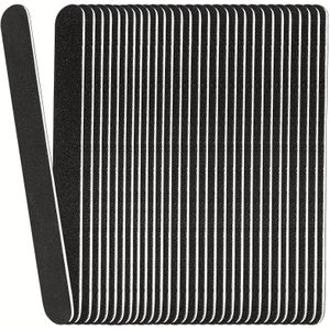 20 stuks Professionele Dubbelzijdige Nagelvijlen - 100/180 Zwarte Schuurvellen voor Manicure & Pedicure, Geurloze Nagelpolijstgereedschappen voor een Gladde Afwerking, Thuis & Salon Gebruik