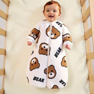 Herfst- en Winterkleding voor Babyjongens met Pluche Berenpatroon, Verborgen Rits Romper, Doopcadeau of Valentijnsdag Geschenk – Eerste Keuze Outfit voor Jongens van 0-3 Jaar