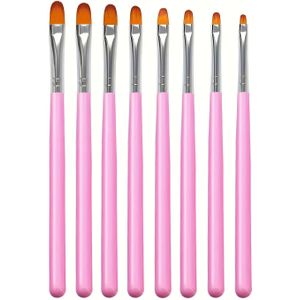 8-delige Nagelkunst Pennenset met Ronde Kop Gel Lamp, Formaldehyde-vrije Manicure Gereedschapset