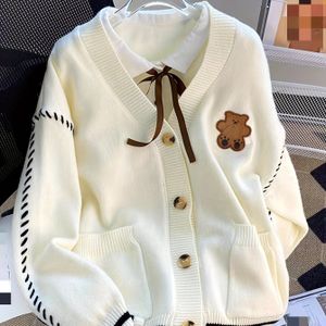 Dames Kleurblok Cardigan - V-hals Knopen-Up Trui met Geribbelde Mouwen, Lange Mouwen en Voorkant Zakken voor Herfst/Winter, Schattige Trui