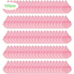 30/100 stuks roze puf gezicht zacht driehoek geschikt voor los poeder en lichaam poeder, fluweel cosmetica en foundation mengspons set schoonheid mengtool roze + licht beige + zwart + roze