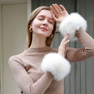 Elegante stretch imitatiebont mouwmanchet, kleur pluche mouwen, decoratieve armwarmer voor een informeel uitje, perfect voor jurken, tops en meer