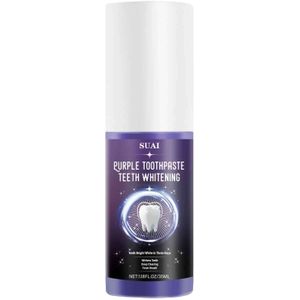 1pc Munt Smaak Paarse Whitening Tandpasta, Tanden Tandpasta, Mondverzorging, voor Diepe Reiniging & Verse Adem, Laat een Stralende Glimlach Bloei, Ideaal voor Thuis & Reis 35ml/1.18fl.oz