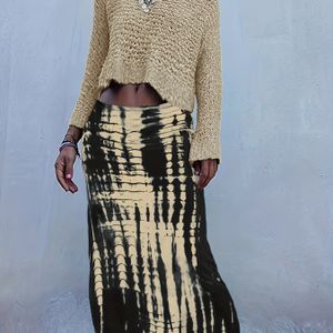 Print Enkel Lange Rok, Stijlvolle Bodycon Rok Voor Lente & Zomer, Dameskleding