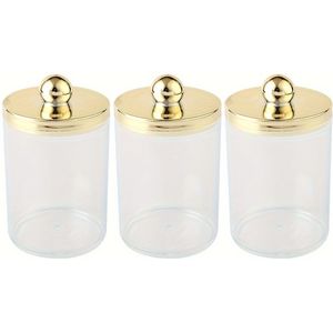 Stijlvolle 10oz Doorzichtige Acryl Wattenstaafjeshouder met Deksel - Qtip Dispenser, Make-up Organizer voor Badkamer & Kaptafel Opbergruimte, Opbergbakken voor Thuisorganisatie