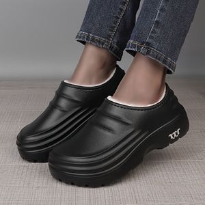 Dames Schoenen - Stevige Instap Clogs met Antislip , Koreaans Geïnspireerd Casual Voetwerk in Wit & Zwart voor Verpleegkundigen, Leraren en Kantoor- of Hospitaalgebruik – Gevulde Ronde- Ontwerp