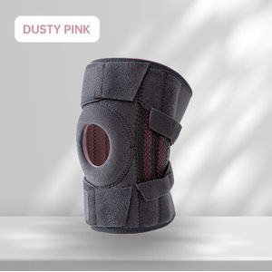 Zacht en verstelbaar kniecompressiemouw met ingebouwd veermechanisme en zachte kussentje