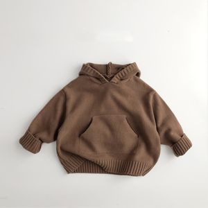 Koreaanse Stijl Unisex Kinderen Hoodie, Retro Casual Kleur Gebreide Trui voor Herfst en Winter, Halloween