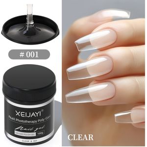 XEIJAYI 100g Poly Nagelgel, LED Uithardende Bouwgel voor Acrylnagels - Snelle Verlenging van Nagelverlengingsgel voor Thuisgebruik en Salon